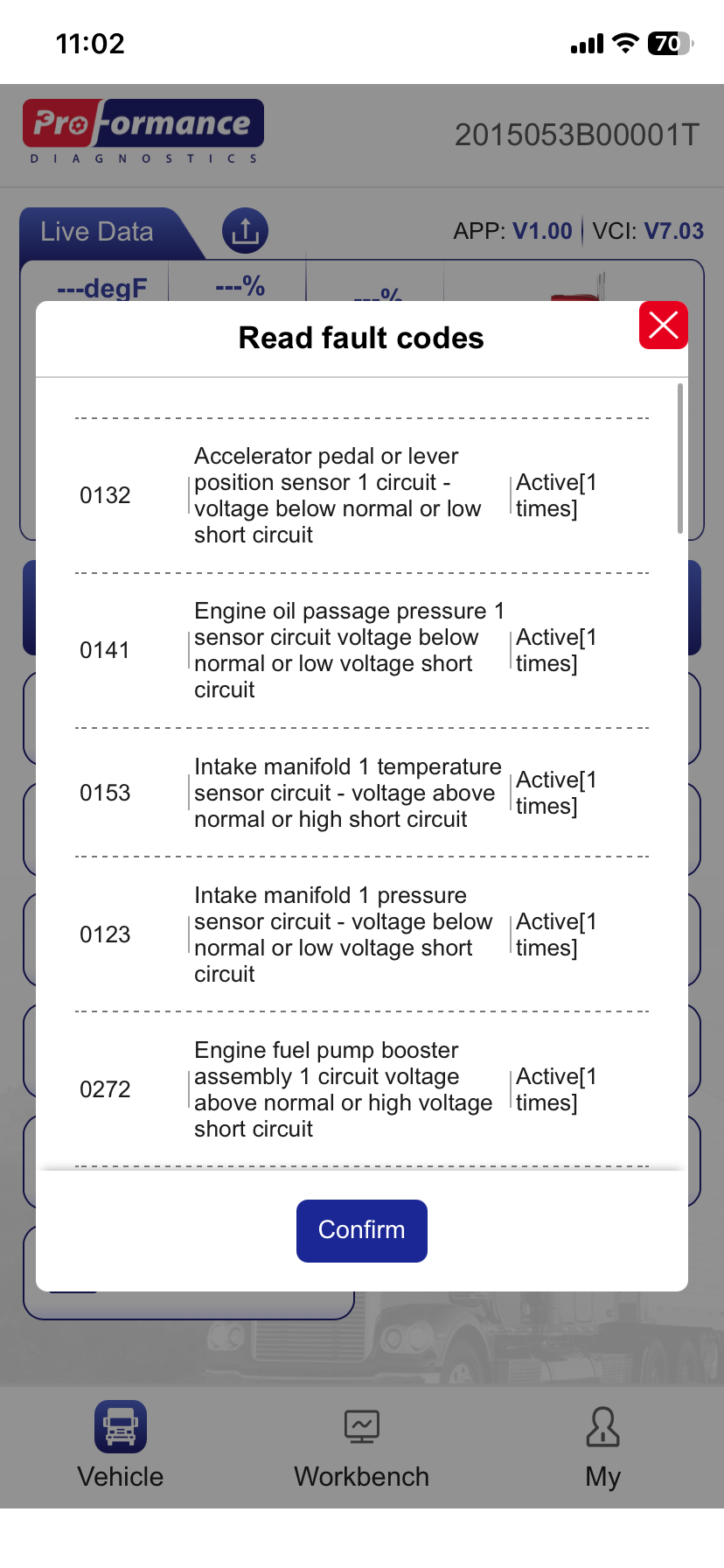 Projected Car Failures App Interface
